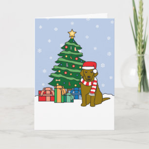 Chesapeake Bay Retriever and Christmas Tree Holiday Card