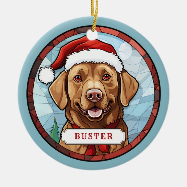 Chesapeake Bay Retriever Ceramic Circle Ornament (Front)
