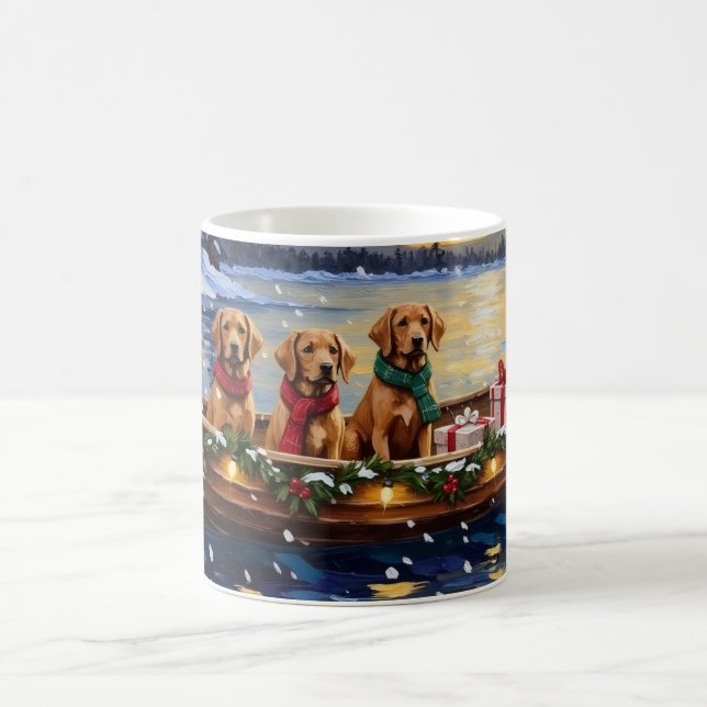 Chesapeake Bay Retriever Christmas Boat Holiday Coffee Mug (Center)