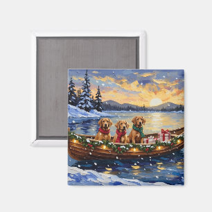 Chesapeake Bay Retriever Christmas Boat Holiday Magnet