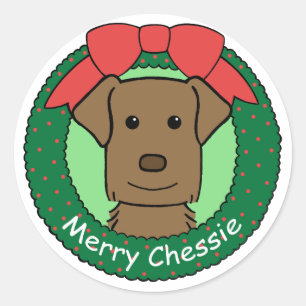 Chesapeake Bay Retriever Christmas Classic Round Sticker