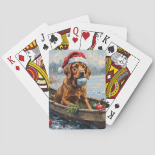 Chesapeake Bay Retriever Christmas Hunting Boat Playing Cards