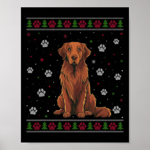 Chesapeake Bay Retriever Christmas Sweater Pet Dog Poster