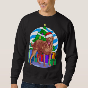 Chesapeake Bay Retriever Cute Santa Christmas Tree Sweatshirt