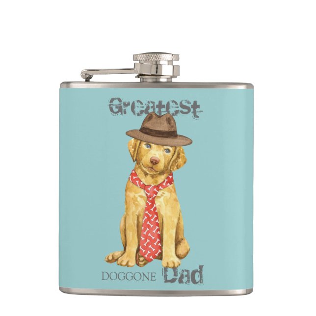 Chesapeake Bay Retriever Dad Hip Flask (Front)