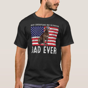 Chesapeake Bay Retriever Dad Usa American Flag Dog T-Shirt