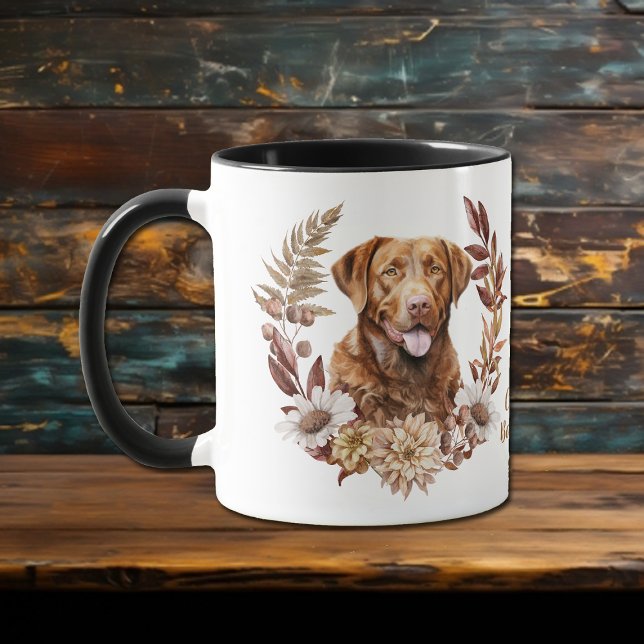 Chesapeake Bay Retriever Dog Autumn Wreath Mug (Creator Uploaded)