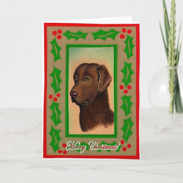 Chesapeake Bay Retriever Dog Blank Christmas Card (Front)