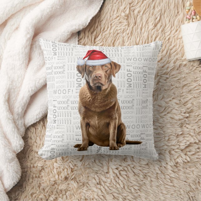 Chesapeake Bay Retriever Dog Christmas Holiday Cushion (Blanket)