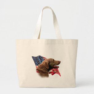Chesapeake Bay Retriever Flag Large Tote Bag