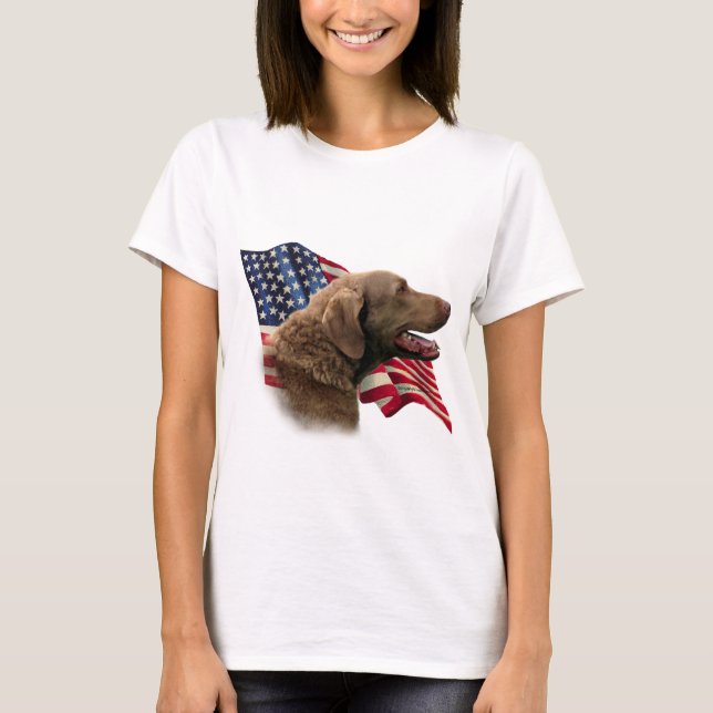 Chesapeake Bay Retriever Flag T-Shirt (Front)
