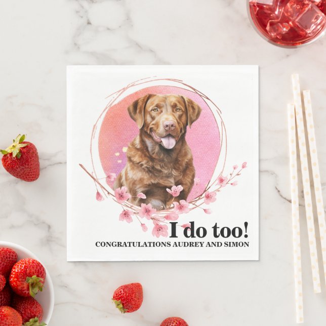 Chesapeake Bay Retriever I Doo Too Wedding Napkins (Insitu)