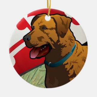 Chesapeake Bay Retriever of Maryland, "Chessie" Ceramic Tree Decoration