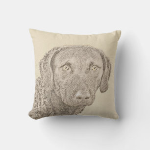 Chesapeake Bay Retriever Painting Original Dog Art Cushion