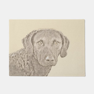 Chesapeake Bay Retriever Painting Original Dog Art Doormat