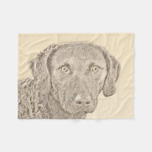 Chesapeake Bay Retriever Painting Original Dog Art Fleece Blanket