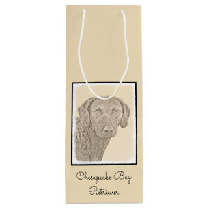 Chesapeake Bay Retriever Painting Original Dog Art Wine Gift Bag