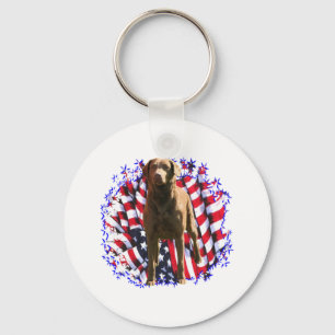 Chesapeake Bay Retriever Patriot Key Ring