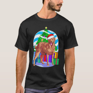 Chesapeake Bay Retriever Santa Christmas Tree Deco T-Shirt