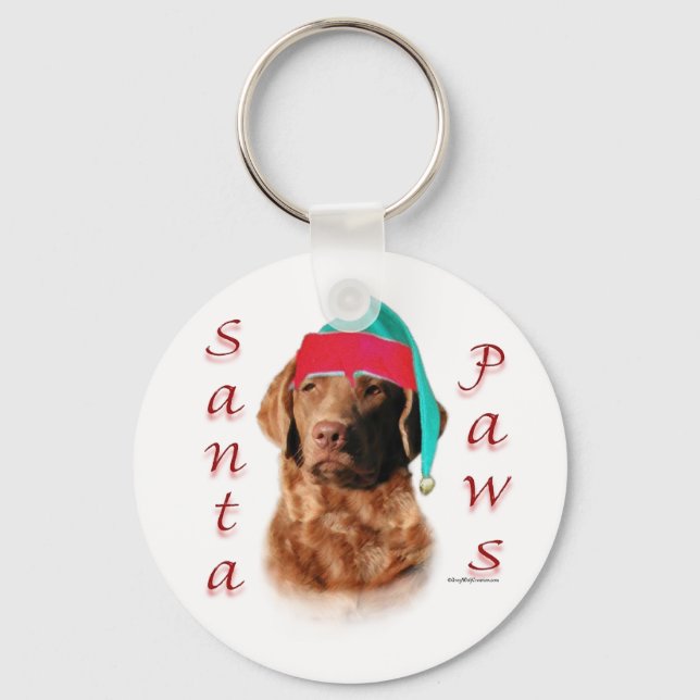 Chesapeake Bay Retriever Santa Paws Key Ring (Front)