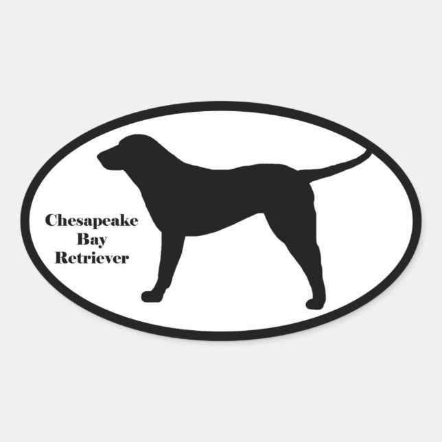 Chesapeake Bay Retriever SIlhouette Oval Sticker (Front)