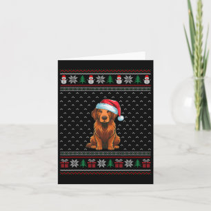 Chesapeake Bay Retriever Wearing Santa Hat Xmas Do Card