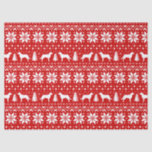 Chesapeake Bay Retrievers Christmas Pattern Red Tissue Paper<br><div class="desc">Festive Red and White Christmas Sweater Style Pattern with Chessie Silhouettes</div>