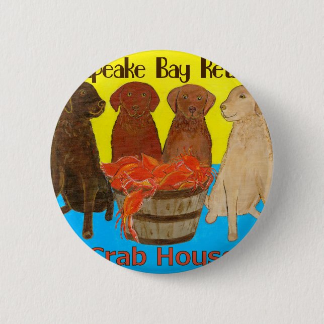 Chesapeake Bay Retriver Crabhouse 6 Cm Round Badge (Front)