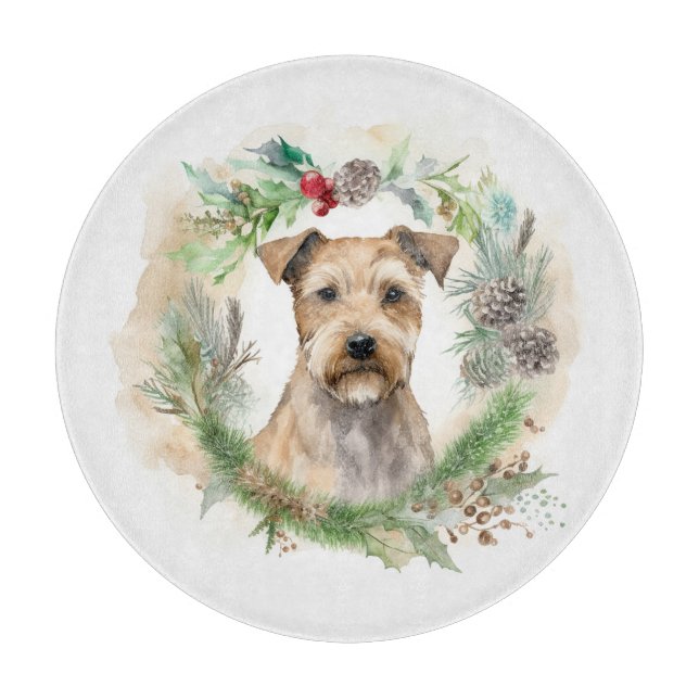 Chesapeake Bay Terrier Christmas Wreath Festive Cutting Board (Front)