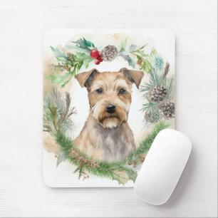 Chesapeake Bay Terrier Christmas Wreath Festive Mouse Pad
