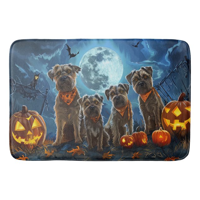 Chesapeake Bay Terrier Halloween Spooky Bath Mat (Front)