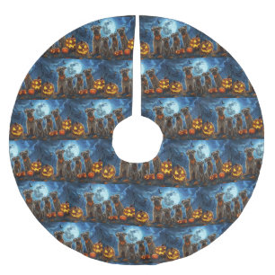 Chesapeake Bay Terrier Halloween Spooky Brushed Polyester Tree Skirt