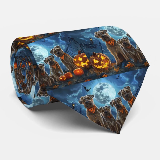 Chesapeake Bay Terrier Halloween Spooky Tie (Rolled)