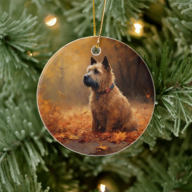Chesapeake Bay Terrier in Autumn Leave             Ceramic Ornament (Tree)