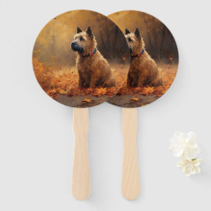 Chesapeake Bay Terrier in Autumn Leave Hand Fan