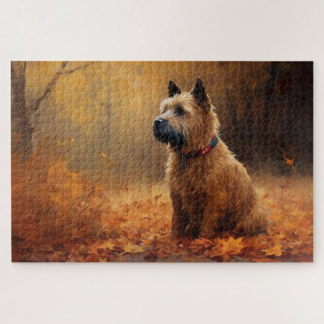 Chesapeake Bay Terrier in Autumn Leave             Jigsaw Puzzle (Horizontal)