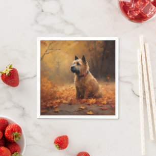 Chesapeake Bay Terrier in Autumn Leave Napkin