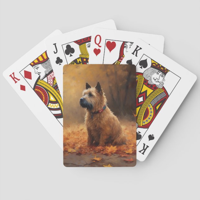 Chesapeake Bay Terrier in Autumn Leave             Playing Cards (Back)