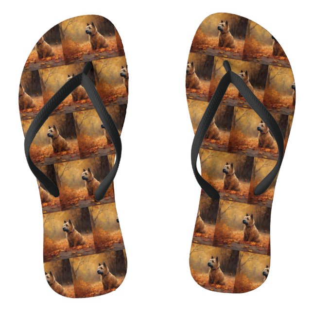 Chesapeake Bay Terrier in Autumn Leave             Thongs (Footbed)