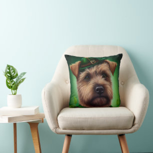 Chesapeake Bay Terrier in St. Patrick's Day Dress Cushion