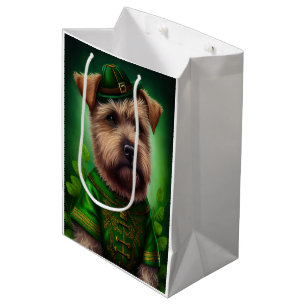 Chesapeake Bay Terrier in St. Patrick's Day Dress Medium Gift Bag