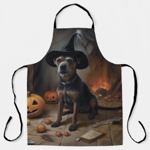 Chesapeake Bay Terrier Pumpkins Halloween Scary  Apron