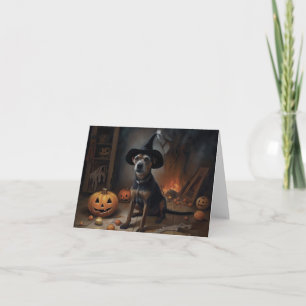 Chesapeake Bay Terrier Pumpkins Halloween Scary Card