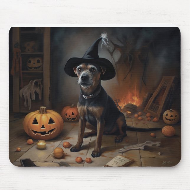 Chesapeake Bay Terrier Pumpkins Halloween Scary  Mouse Pad (Front)