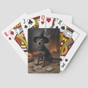 Chesapeake Bay Terrier Pumpkins Halloween Scary Playing Cards