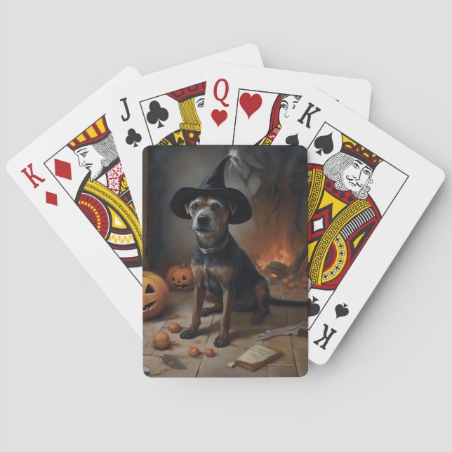 Chesapeake Bay Terrier Pumpkins Halloween Scary  Playing Cards (Back)