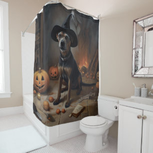Chesapeake Bay Terrier Pumpkins Halloween Scary  Shower Curtain