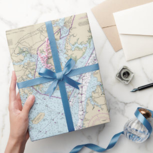 Chesapeake Bay Vintage Nautical Chart Wrapping Paper