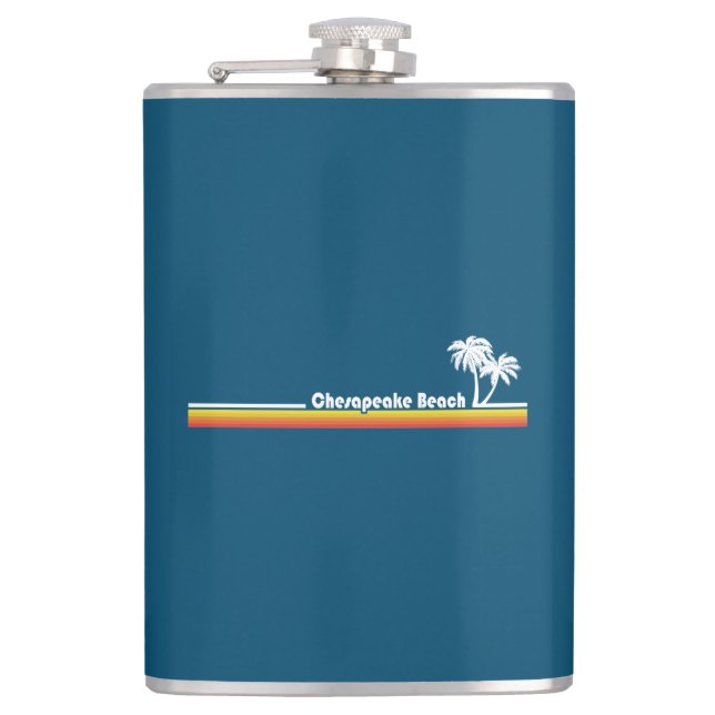 Chesapeake Beach Maryland Hip Flask (Front)