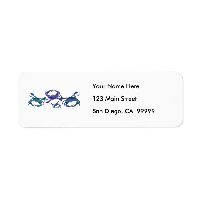 Chesapeake Blue Crabs Return Address Label (Front)